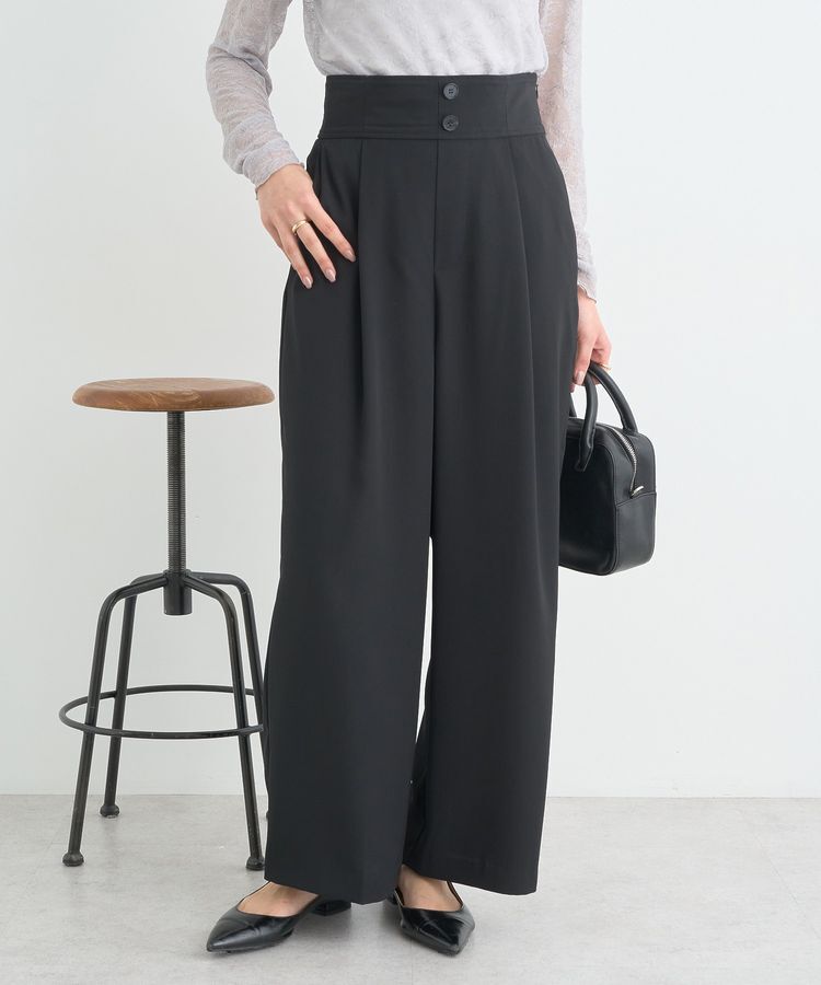 earth music&ecology「ハイウエストワイドパンツ」|その他|Black