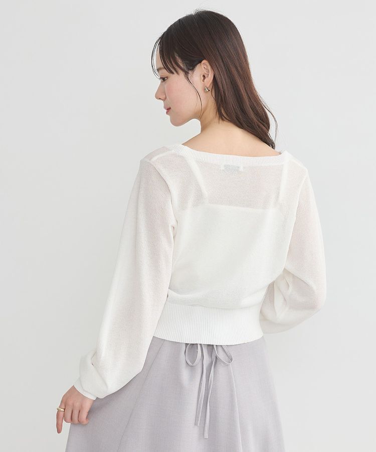 earth music&ecology「シアーラメVネックカーディガン」|カーディガン|