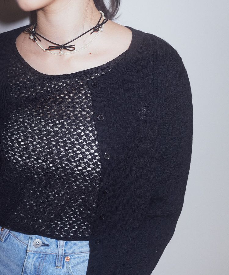 earth music&ecology「ギャザーショルダーカットレースプルオーバー」|Tシャツ・カットソー|