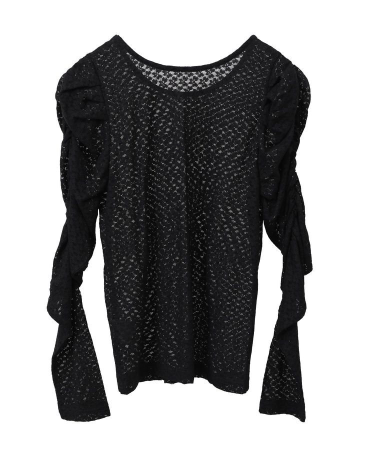 earth music&ecology「ギャザーショルダーカットレースプルオーバー」|Tシャツ・カットソー|