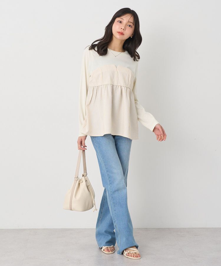 earth music&ecology「サッカーストライプドッキングプルオーバー」|Tシャツ・カットソー|