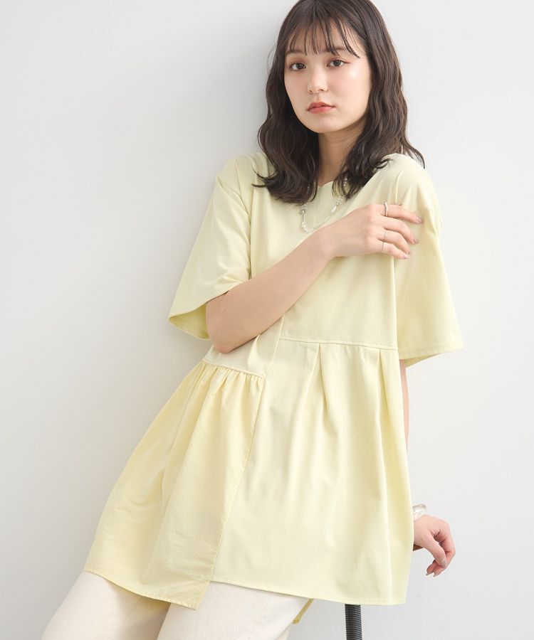 earth music&ecology「ドッキングヘムプルオーバー」|Tシャツ・カットソー|Lime Green