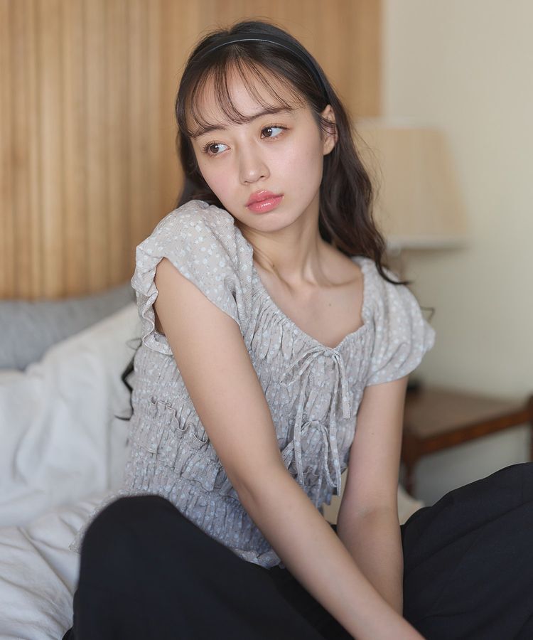 earth music&ecology「フレンチバルーンフリルブラウス」|シャツ・ブラウス|