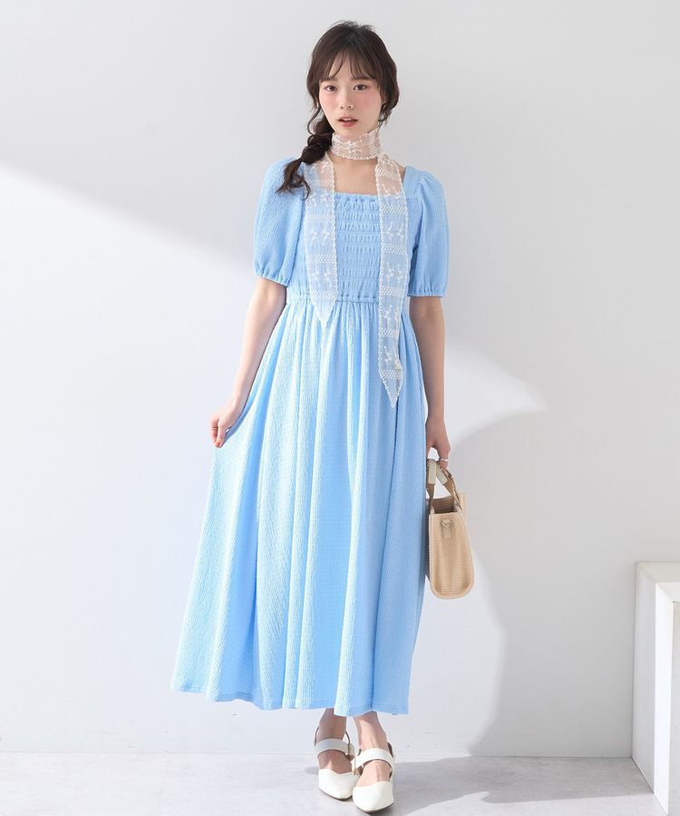 earth music&ecology「バックリボンシャーリングワンピース」|ワンピース|