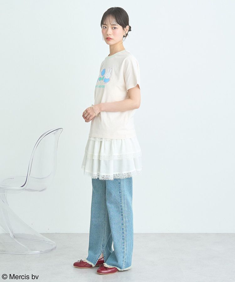 earth music&ecology「miffy/earth Rose ringer Tee」|Tシャツ・カットソー|
