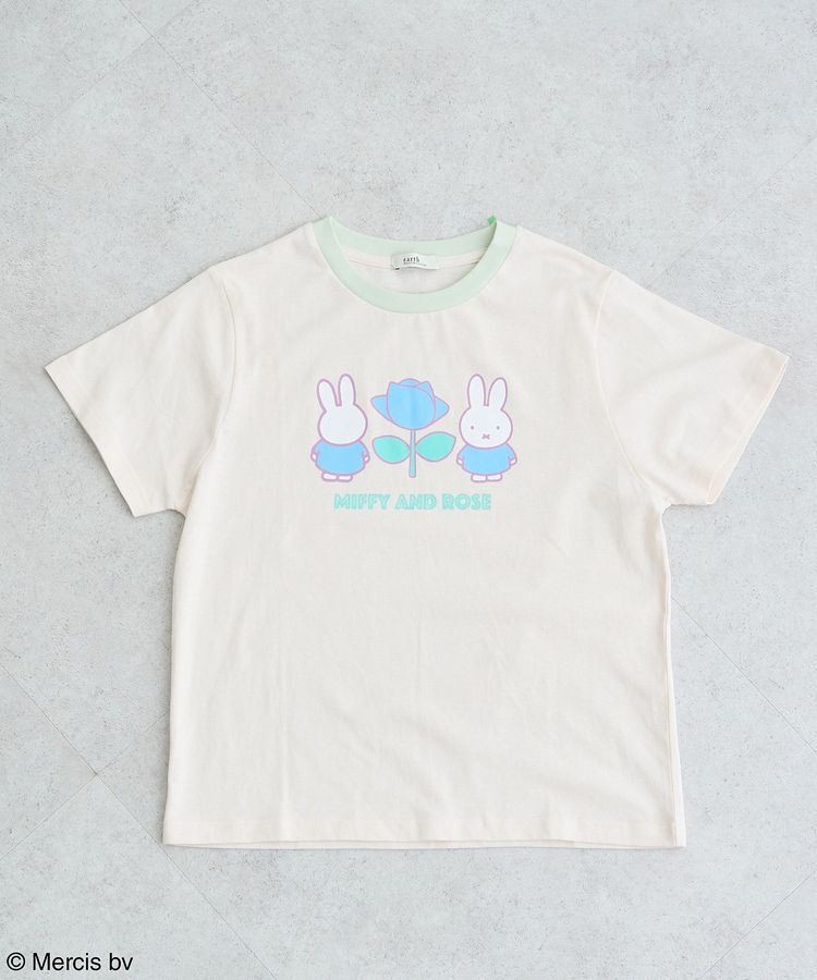 earth music&ecology「miffy/earth Rose ringer Tee」|Tシャツ・カットソー|