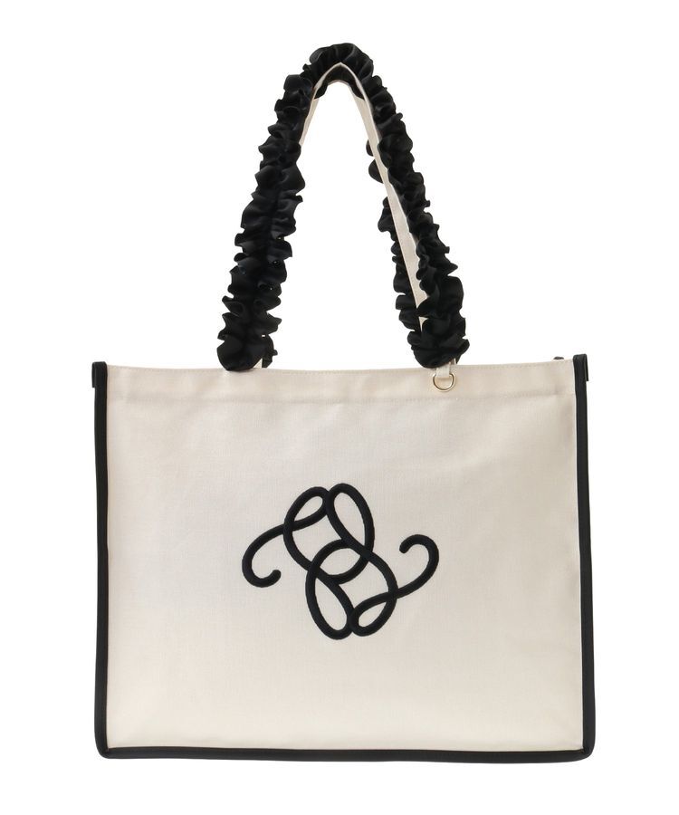 Maison de FLEUR「フリルハンドル帆布キャリーオンバッグ」|トートバッグ|