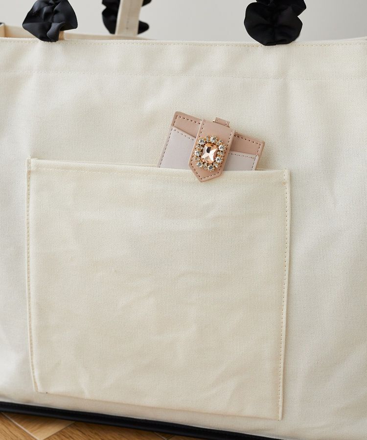 Maison de FLEUR「フリルハンドル帆布キャリーオンバッグ」|トートバッグ|