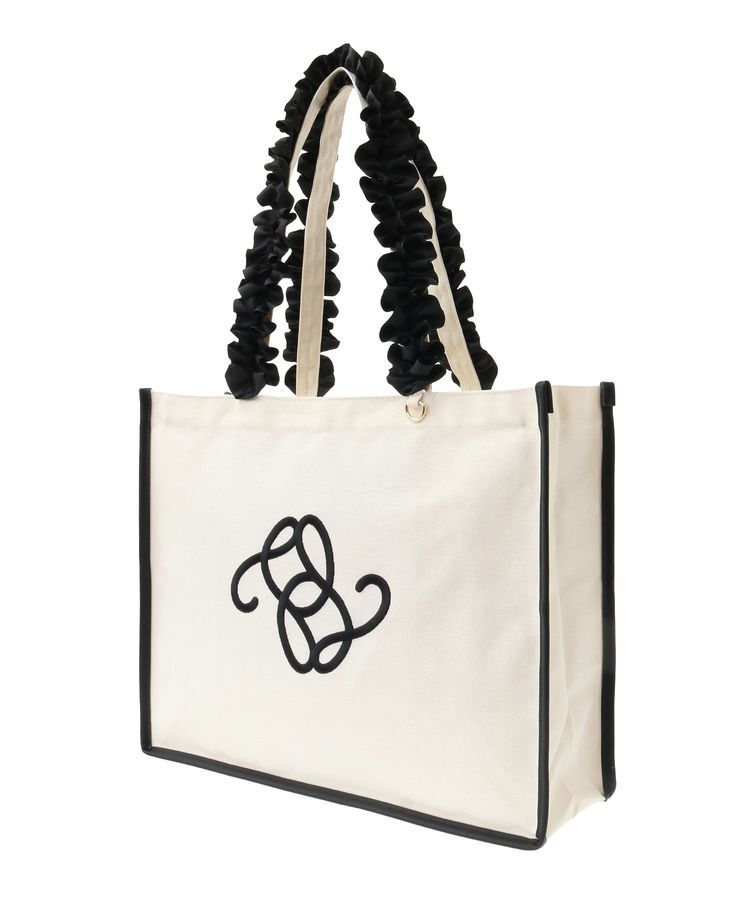 Maison de FLEUR「フリルハンドル帆布キャリーオンバッグ」|トートバッグ|