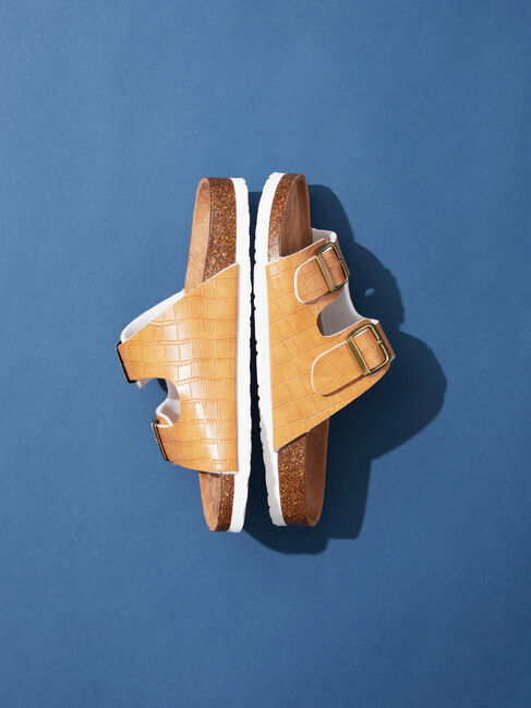  「PU Wストラップコンフォートサンダル」|サンダル|