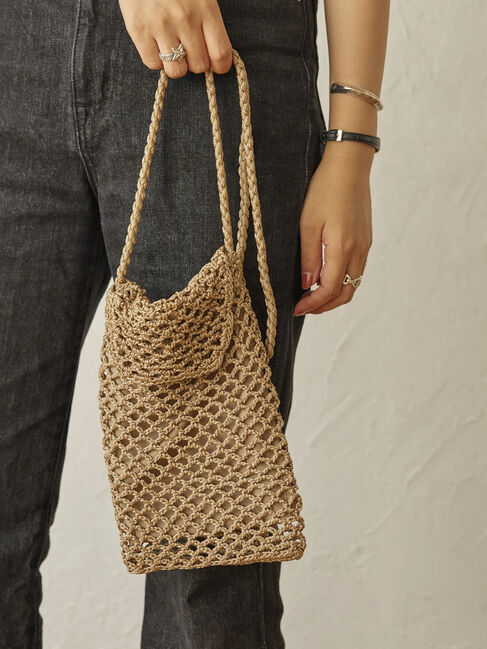  「テープミニサコッシュ」|ハンドバッグ|ベージュ