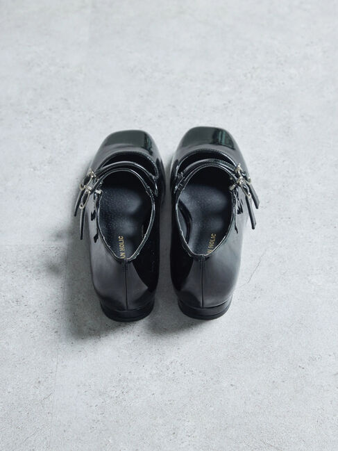  「【WEB限定】ダブルストラップローヒールパンプス」|パンプス|