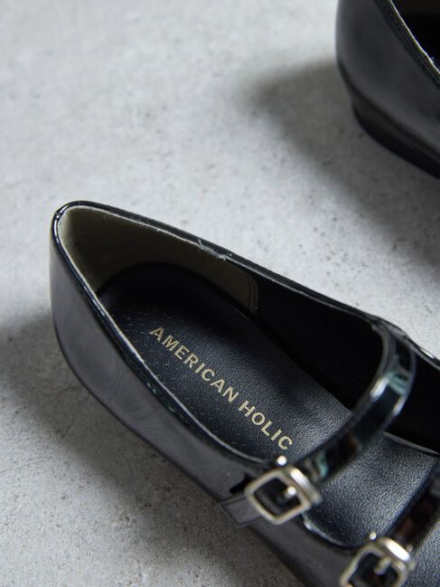  「【WEB限定】ダブルストラップローヒールパンプス」|パンプス|