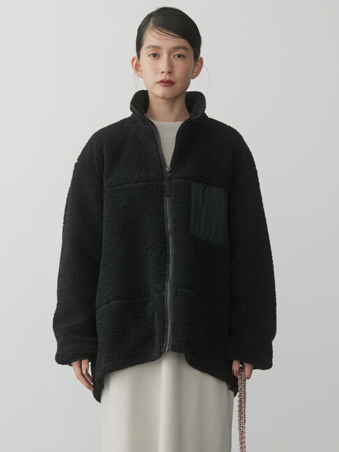  「スタンドカラーボアブルゾン」|その他|ブラック
