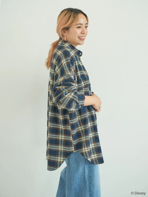  「バックプリントチェックシャツ/Mickey」|シャツ・ブラウス|