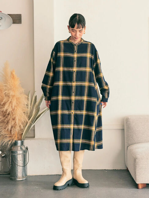 「3WAYチェックワンピース」|ワンピース|チェックネイビー