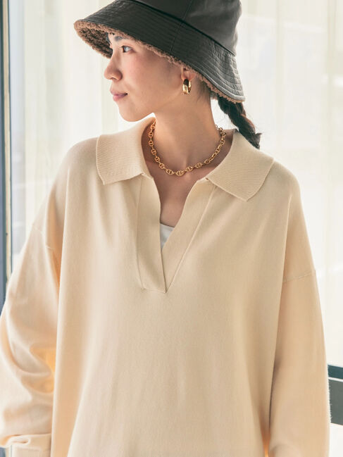  「衿付きニットワンピース」|ワンピース|