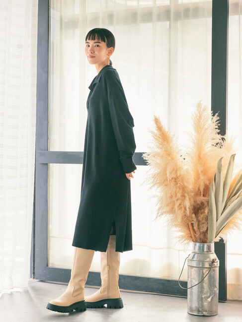  「衿付きニットワンピース」|ワンピース|