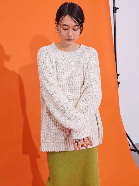  「ざっくりラグランニットプルオーバー」|ニット・セーター|