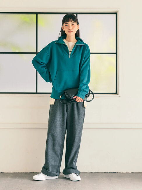  「ハーフZIP裏毛プルオーバー」|Tシャツ・カットソー|