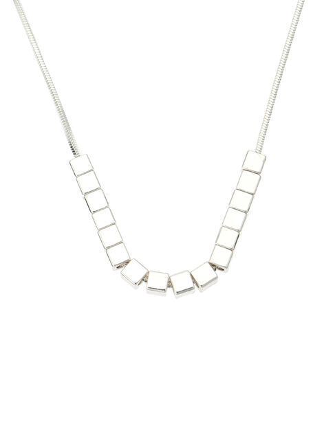  「スクエアメタルビーズネックレス」|ネックレス|