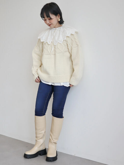  「2WAYポコポコケーブルニットカーディガン」|カーディガン|