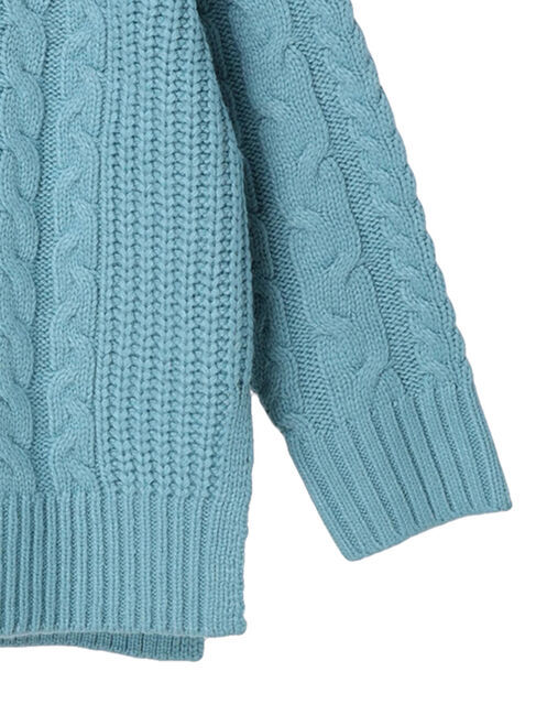  「ざっくりVネックケーブルニットプルオーバー」|ニット・セーター|