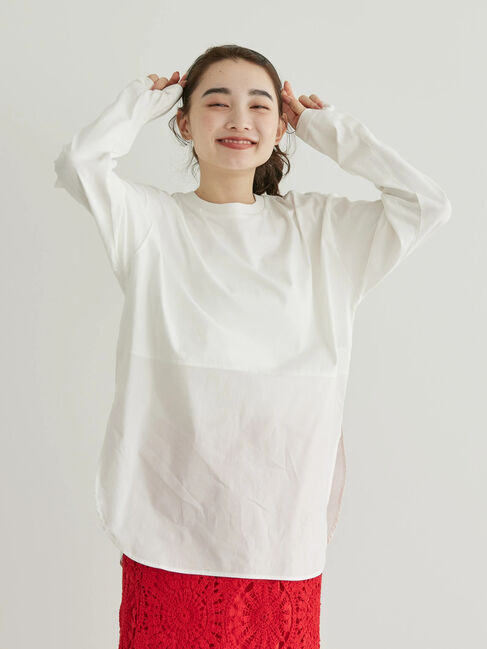  「SET ハーフZIPスウェット+シャツテールプルオーバー」|Tシャツ・カットソー|