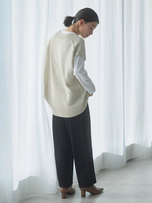  「Vネック編地MIXニットベスト」|ベスト・ジレ|