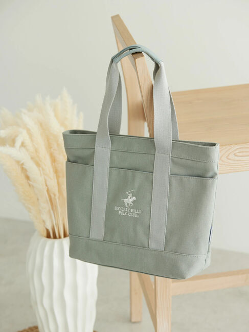  「B.H POLO CLUB キャンバストートBAG」|ハンドバッグ|グレー