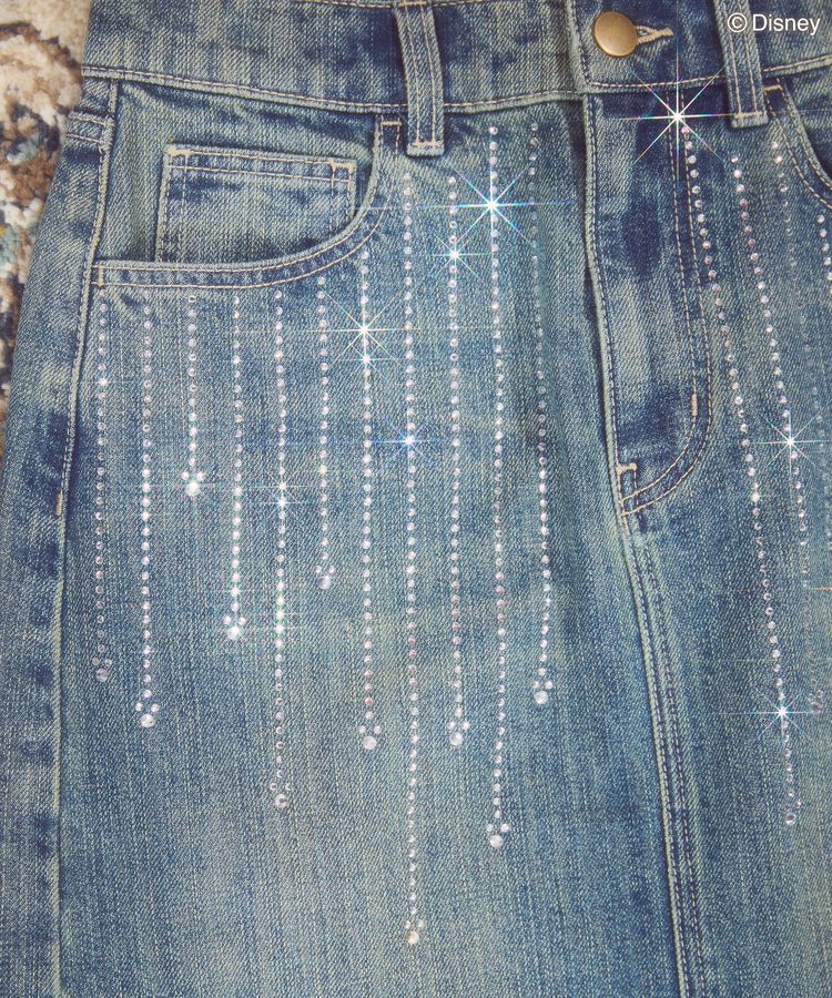 AMERICAN HOLIC「ラインストーンデニムスカート/Disney」|タイト|