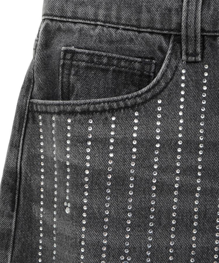 AMERICAN HOLIC「ラインストーンデニムスカート/Disney」|タイト|