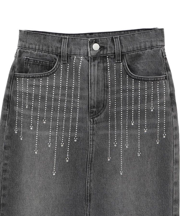 AMERICAN HOLIC「ラインストーンデニムスカート/Disney」|タイト|