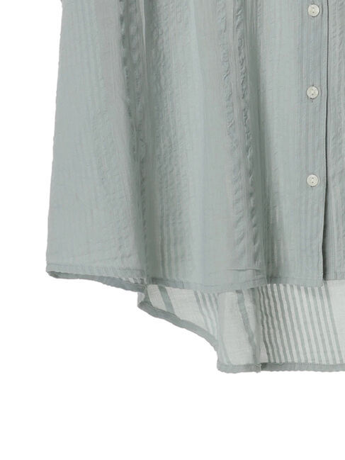 Green Parks「I　バンドカラーデザイン5分袖シャツ」|シャツ・ブラウス|