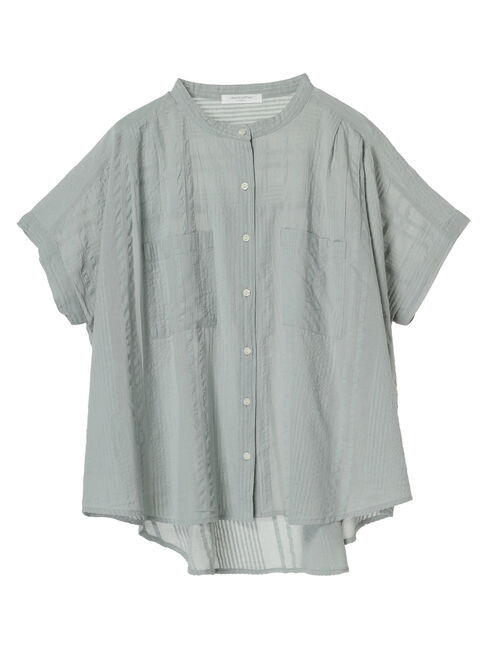 Green Parks「I　バンドカラーデザイン5分袖シャツ」|シャツ・ブラウス|