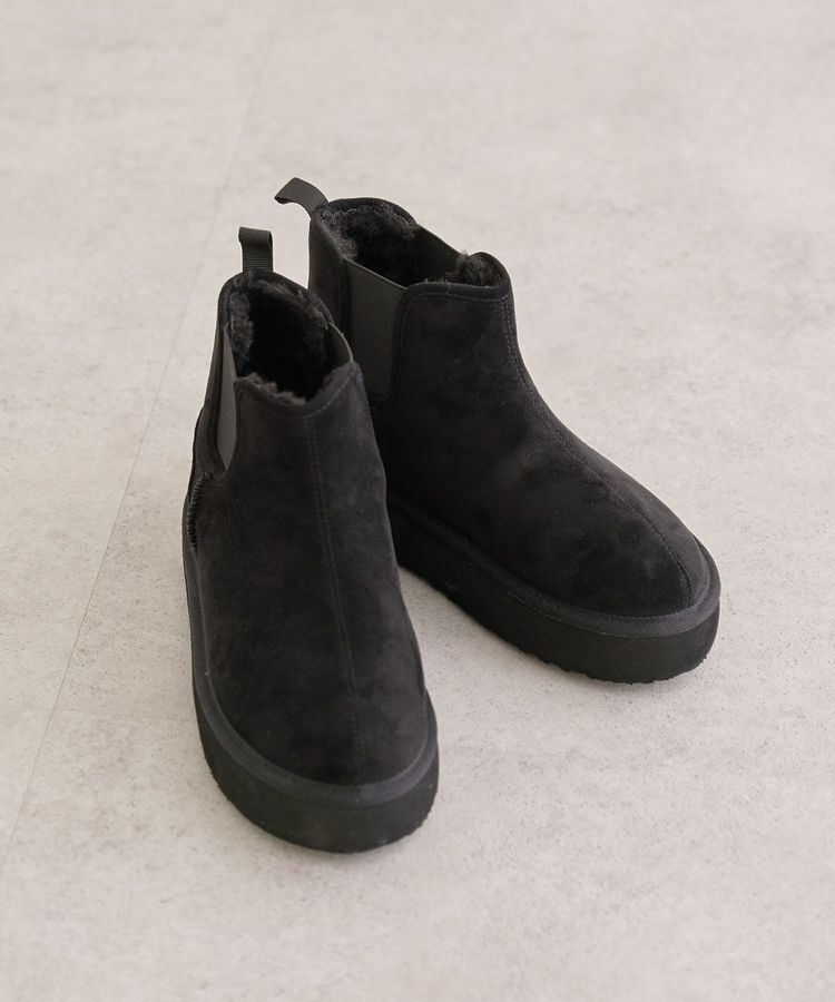 armonia「RUPIS.サイドゴア厚底ムートンブーツ」|ショートブーツ|Black