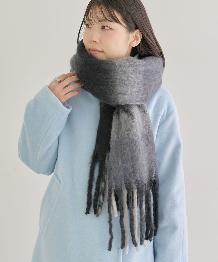 Green Parks「・furry rate グラデーションチェックマフラー」|マフラー|