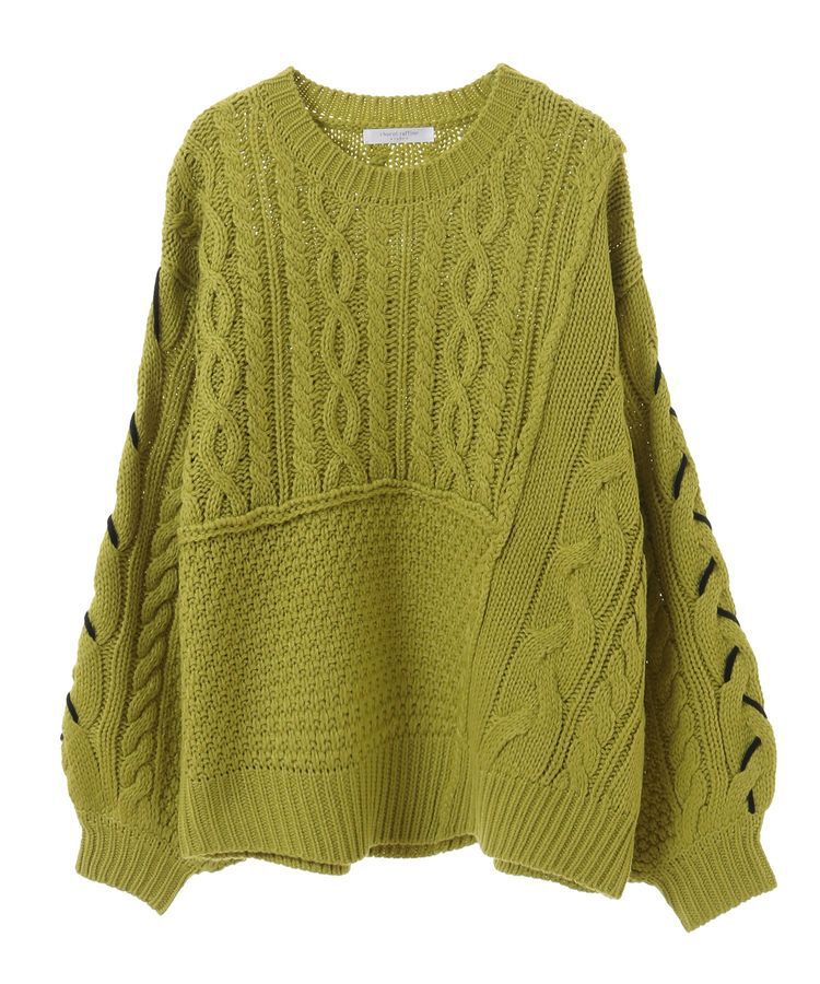 Green Parks「変形ケーブルニットプルオーバー」|ニット・セーター|