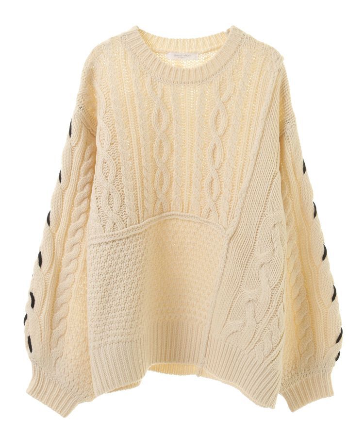 Green Parks「変形ケーブルニットプルオーバー」|ニット・セーター|