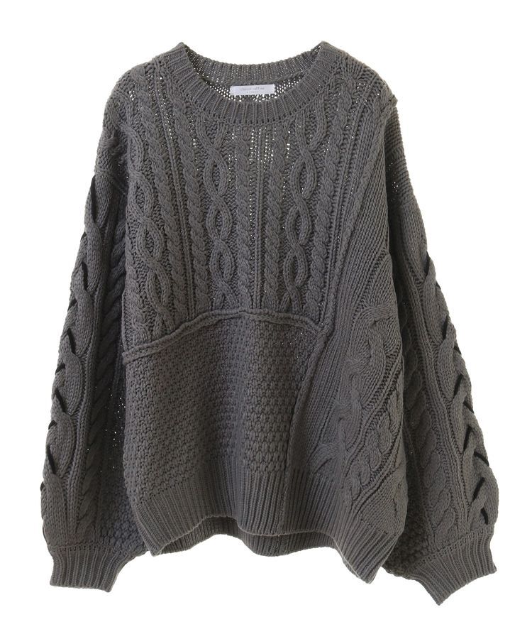 Green Parks「変形ケーブルニットプルオーバー」|ニット・セーター|