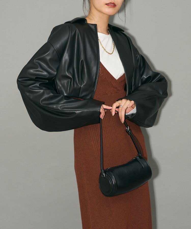 AnriettMusee「レザーショートブルゾン」|ブルゾン・スタジャン|