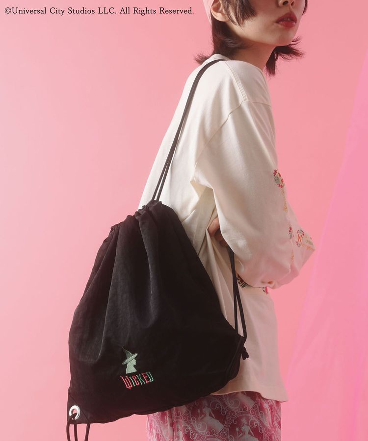 Green Parks「■WICKED アイコン刺繍ナップサック」|リュック|Black