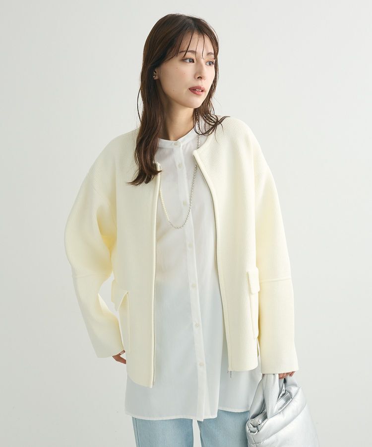 Green Parks「・swing by W-ZIPニットカーディガン」|カーディガン|Off White