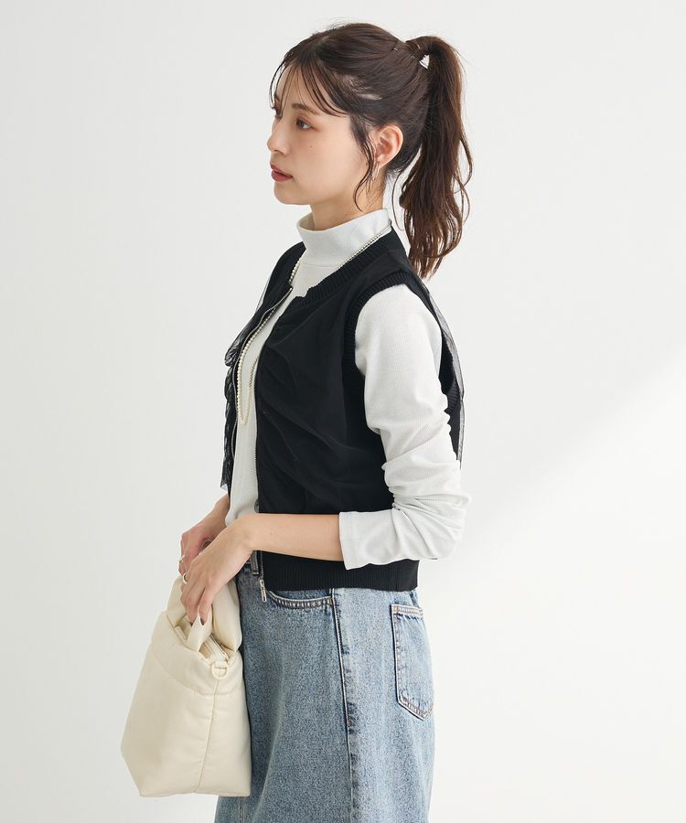 armonia「チュールドッキングニットzipベスト」|ベスト・ジレ|