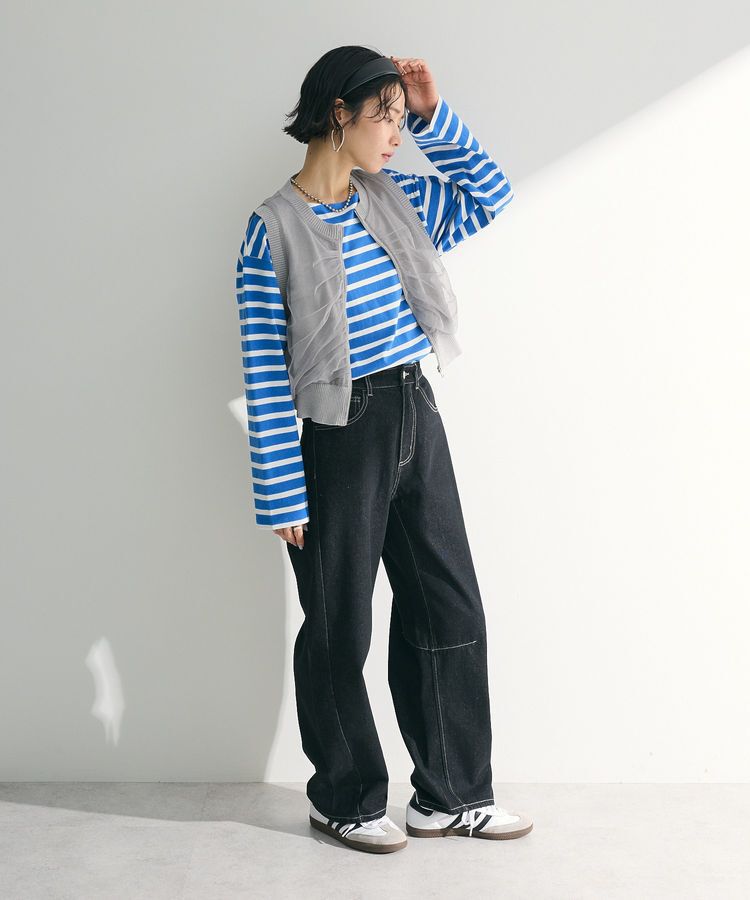 armonia「チュールドッキングニットzipベスト」|ベスト・ジレ|