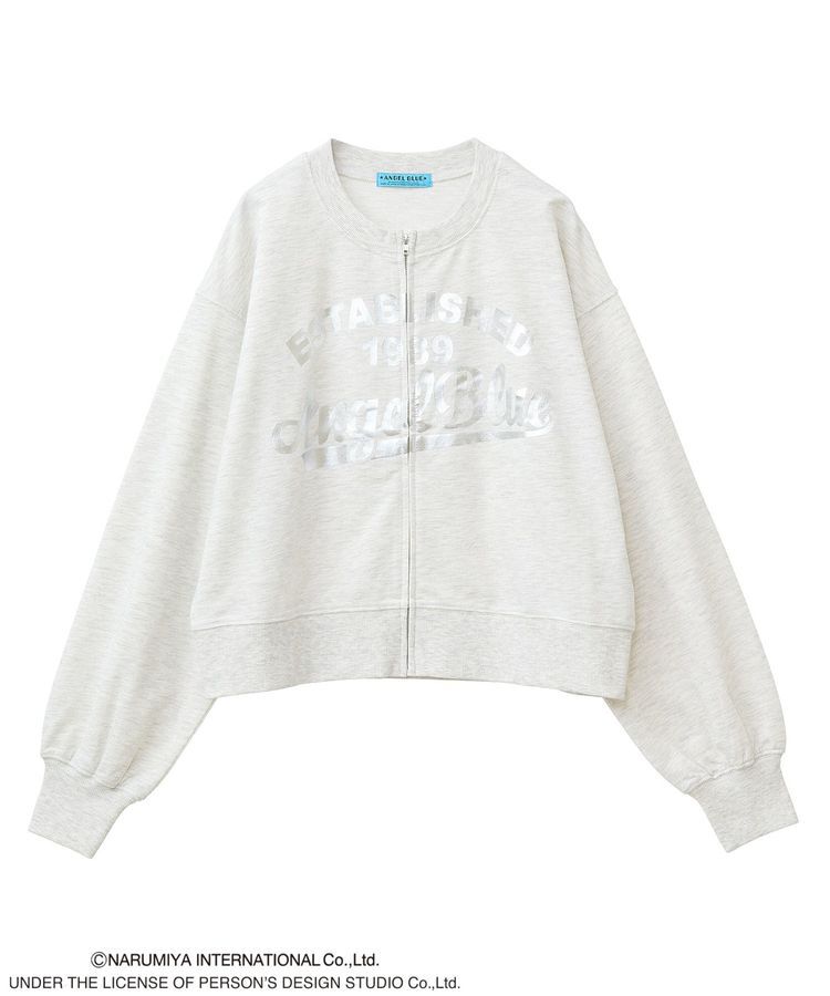 Green Parks「ANGEL BLUE箔プリントZIPカーディガン」|カーディガン|