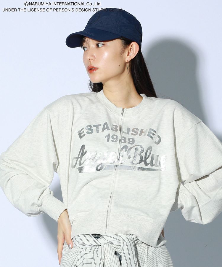 Green Parks「ANGEL BLUE箔プリントZIPカーディガン」|カーディガン|