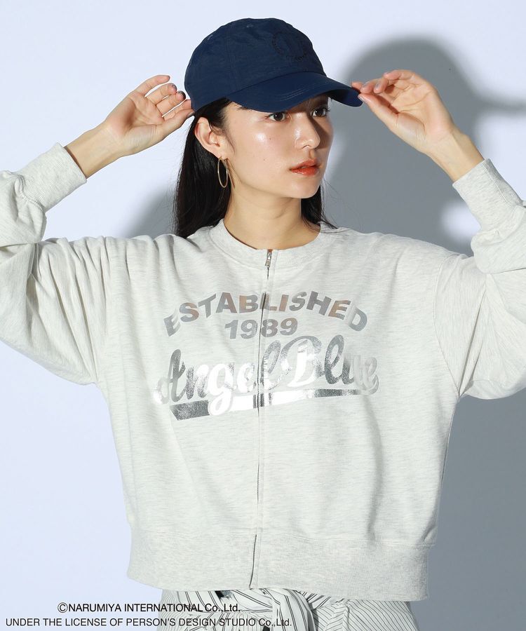 Green Parks「ANGEL BLUE箔プリントZIPカーディガン」|カーディガン|