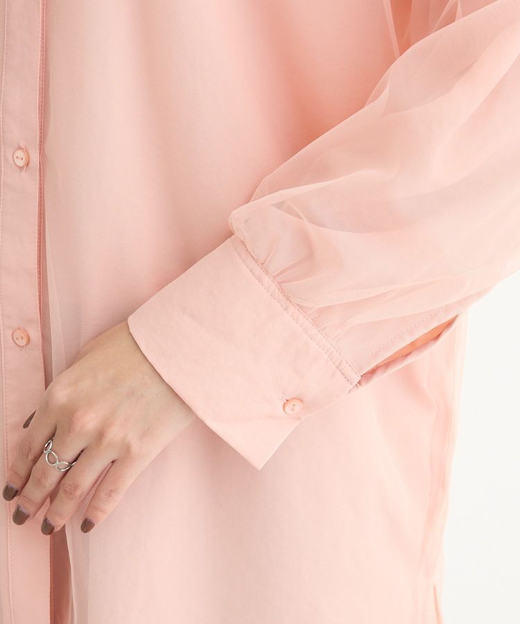 Green Parks「2Way チュールドッキングシャツチュニック」|シャツ・ブラウス|