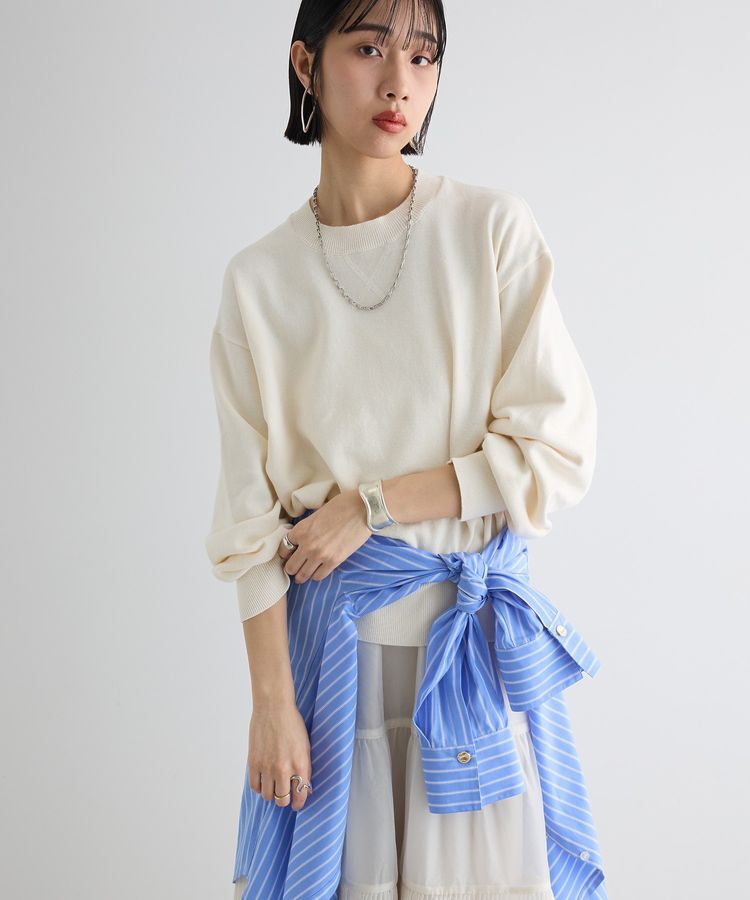 AnriettMusee「スウェットライクニットプルオーバー」|ニット・セーター|Off White